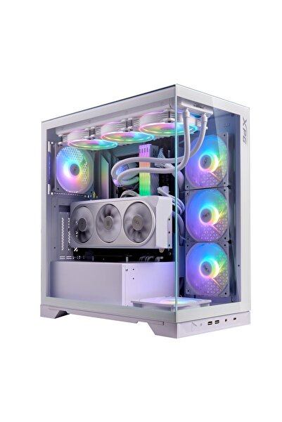 XPG Ventilator Invader X Alb cu 5x ARGB, USB 3.2, tip C, cu suport pentru GPU...