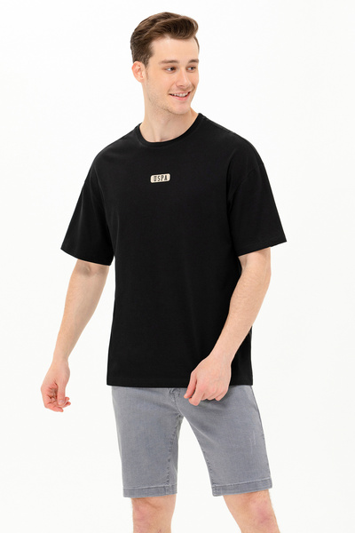 U.S. Polo Assn. Ανδρικό μαύρο μπλουζάκι 50264932-VR046