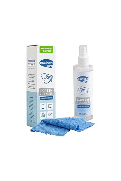 ADDISON 300870 Ekran Temizleyici Sprey 200ml + Mikrofiber Bez