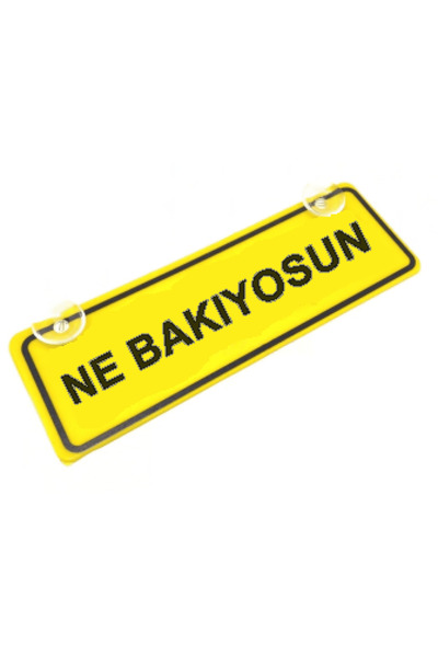 wonderlike Ne Bakıyorsun Yazılı Dekor plaka- Sarı Renk Araç İçi Cam Süsü ve O...