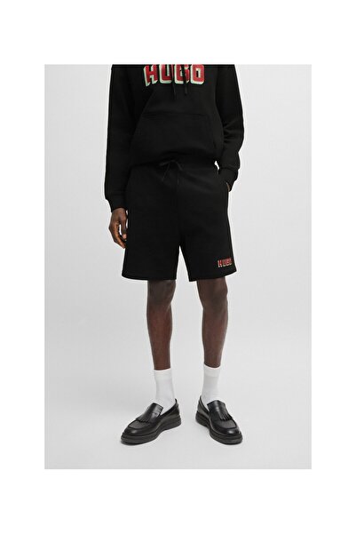 HUGO Logo Detaylı, Pamuklu Havlu, Rahat Kesim Şort
