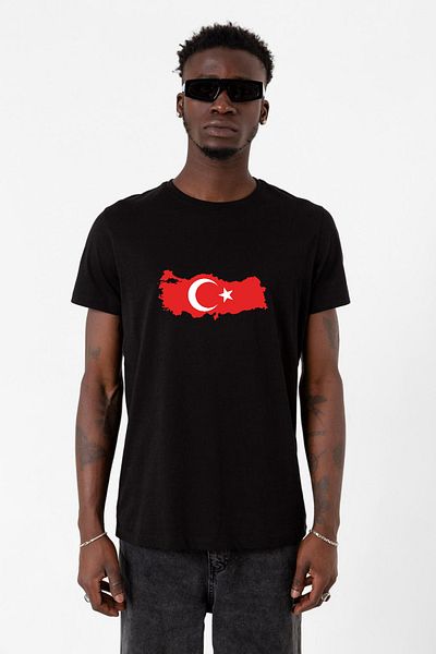 Tshirthane Euro 24 Türkiye Μαύρο ανδρικό μπλουζάκι