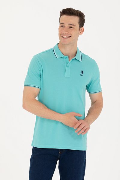 U.S. Polo Assn. Tricou polo pentru bărbați de culoare mentă - 50264906 -vr090