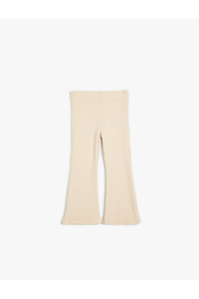 Koton Girl's Beige Flare Trousers