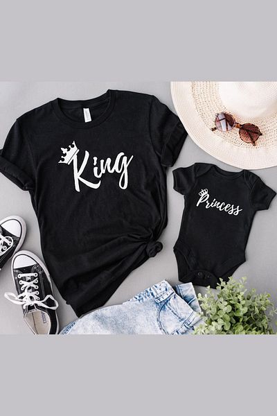 Tshirthane King Princess Father Daughter (Η ΤΙΜΗ ΕΙΝΑΙ ΓΙΑ ΕΝΑ ΠΡΟΪΟΝ ΠΡΟΣΘΗΚΗ ΤΟΥ ΤΙΜΟΥΤΟΥ Τ