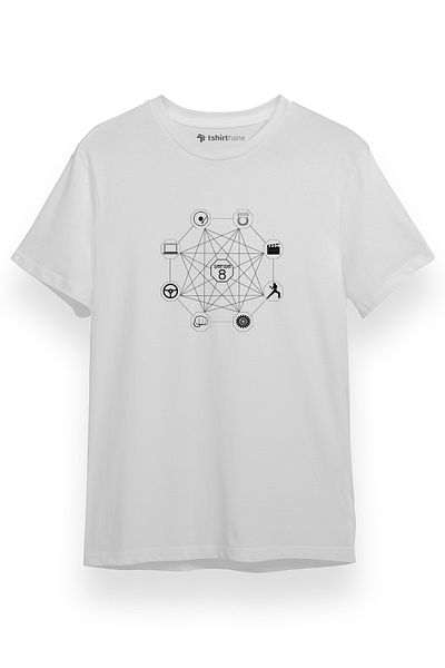 Tshirthane Ανδρικό μπλουζάκι Sense8 Sensates Cluster Λευκό κοντομάνικο