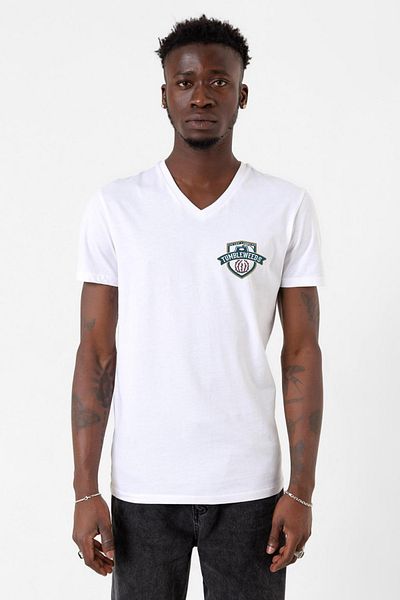 Tshirthane Ανδρικό μπλουζάκι με λαιμόκοψη V Revel Legacy Tumbleweeds White