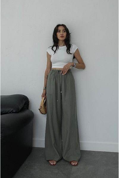 Havoş Noemi Khaki Rope Lace Up Trousers