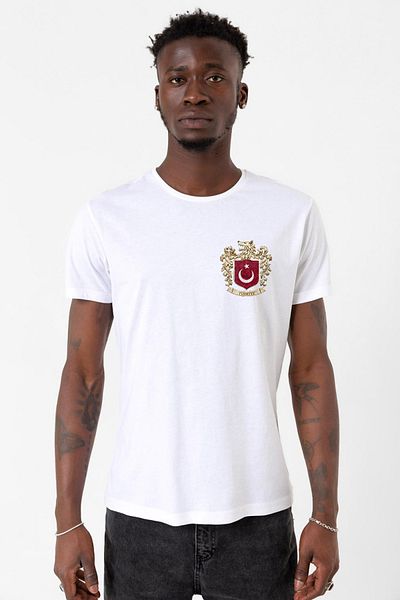 Tshirthane Ανδρικό μπλουζάκι τουρκικής λυκόμορφης εθνικής έννοιας White Cycling