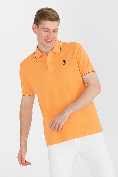 U.S. Polo Assn. Мъжка оранжева тениска с поло яка 50264906-VR051