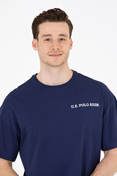 U.S. Polo Assn. Ανδρικό μπλουζάκι Navy Blue Oversize με λαιμόκοψη 50264919-VR033