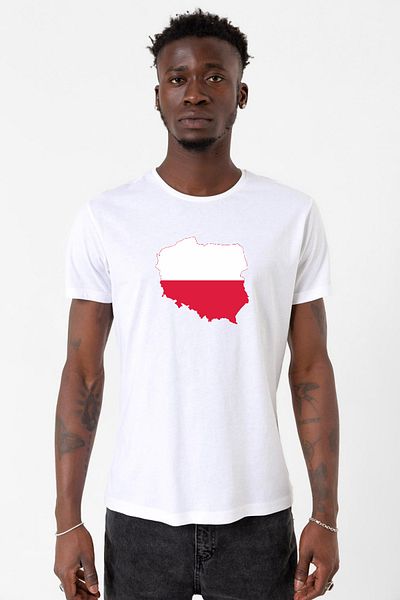 Tshirthane Ανδρικό μπλουζάκι ποδηλασίας Euro 24 Poland White
