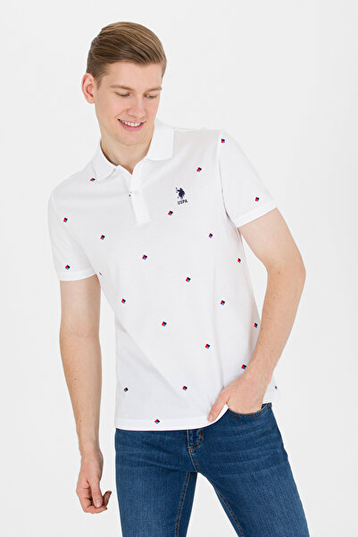U.S. Polo Assn. Men's White Polo Neck T-Shirt 50264984-Vr013
