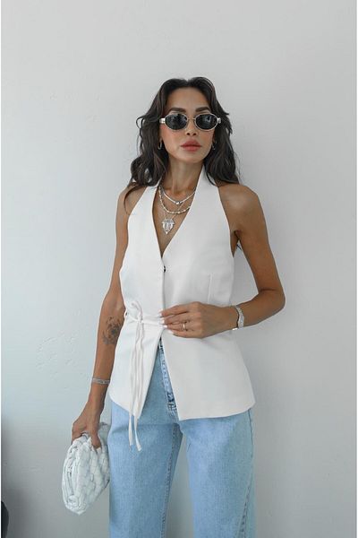 Havoş White Blouse with Strings - Snap Design