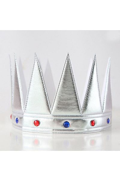 CEKAVE Silver Color Eva Soft King Royal Crown Compatible with Adult and Child 55 cm