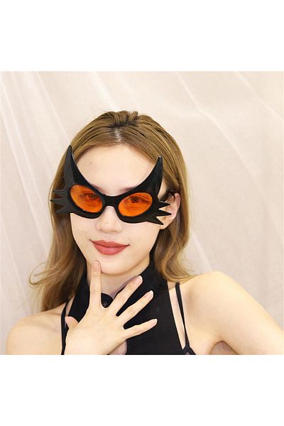 nuit dose Black Color Mustache Design Cat Glasses 19x11 cm