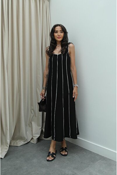 Havoş Φόρεμα Apolo μαύρο χοντρό λουράκι