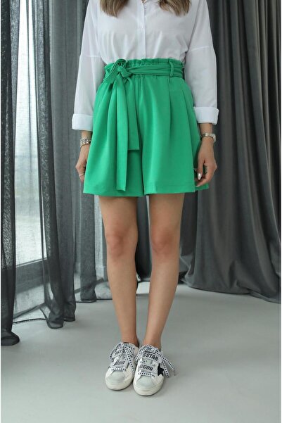 Havoş Σορτς με πράσινη ζώνη - Κομψός Σχεδιασμός