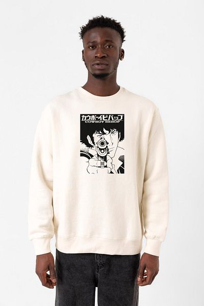 Tshirthane Cowboy Bebop Spike See You Space Cowboy Ecru Ανδρικό φούτερ 2ip