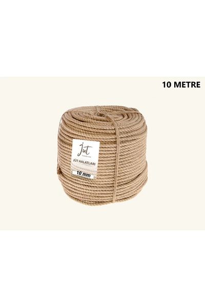 J JÜTBURADA Jütburada Σχοινί Ιούτας 10 mm 10 μέτρα Ψάθινο ντεκόρ Στολίδι Σχοινάκι