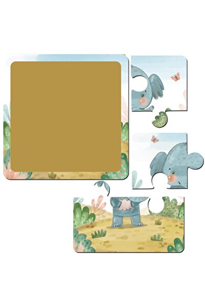 Br Toys Fil Ormanda Ilk Puzzlem Çocuklar Için Eğitici-öğretici Ahşap Oyuncak 3 Parça
