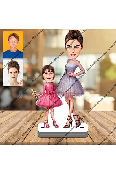 wonderlike Anne Kız 3D Ahşap Biblo,Sevgiliye Hediye,Doğum Günü Hediyesi