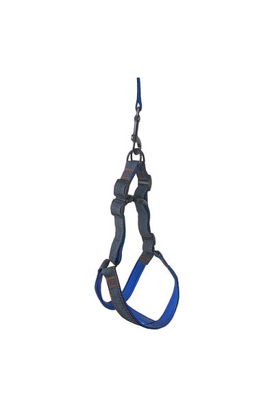 Angoravi Dog Chest Collar Set Woven 3.5 cm*70-90 cm Blue Jeans