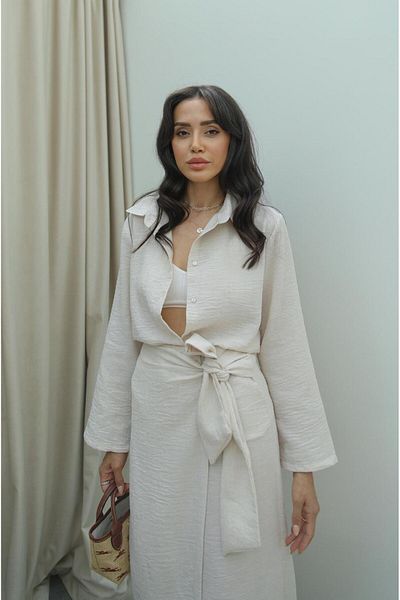 Havoş David Linen Shirt - Stone Color