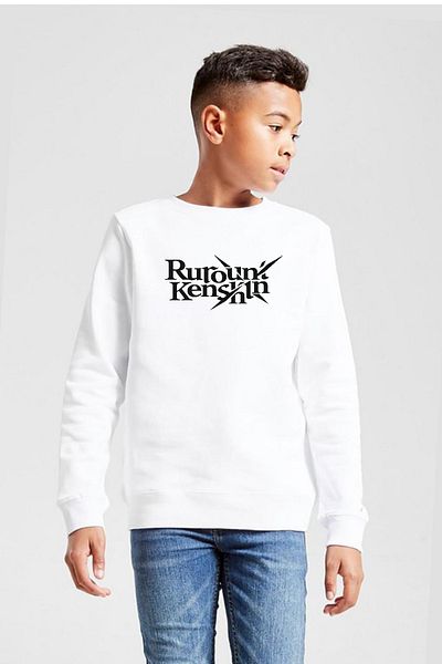 Tshirthane Hanorac alb pentru copii Rurouni Kenshin Letter Logo 2ip