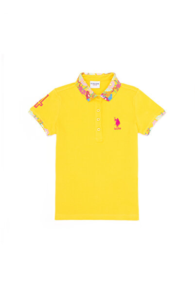 U.S. Polo Assn. Kız Çocuk Sarı Basic Polo Yaka Tişört 50265667-VR094
