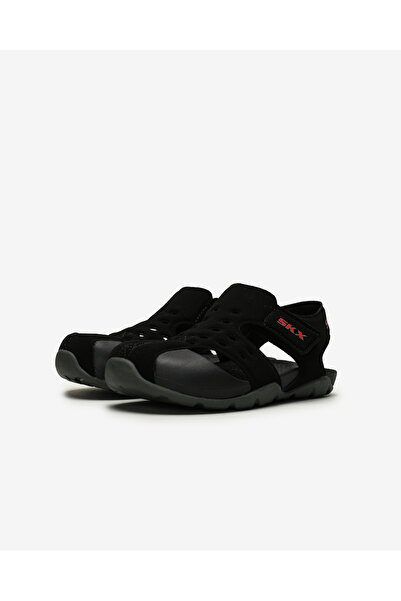 SKECHERS Side Wave Big Boy Black Sandals 92330l Bkcc