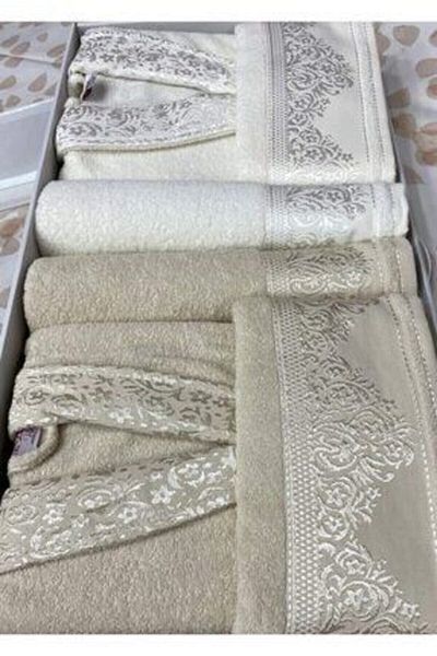 Fiesta Σετ μπουρνούζι από βαμβακερό Jacquard