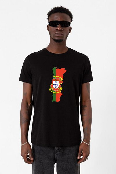 Tshirthane Euro 24 Portugal Μαύρο ανδρικό μπλουζάκι