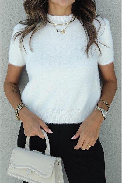 Havoş Ecru Soft Short Sleeve Sweater