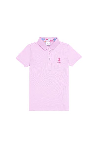 U.S. Polo Assn. Tricou de bază cu guler polo Magnolia pentru fete 50265668 -VR211