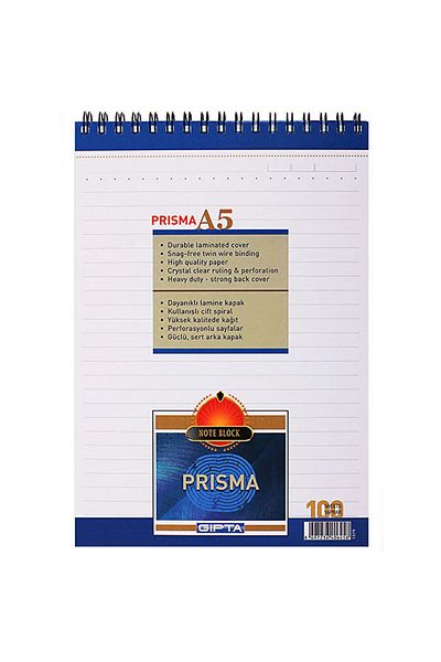 Gıpta Prisma A5 100Yp - Top Spiraled Striped Memo Pad Notepad / B32