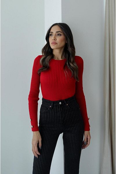 Havoş Red Gold Button Detailed Knitwear