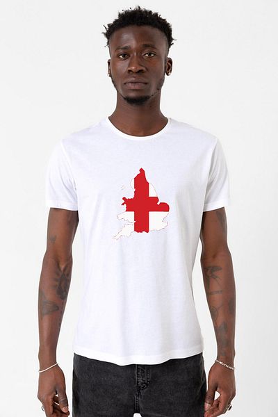 Tshirthane Ανδρικό μπλουζάκι Euro 24 England White Cycling