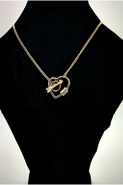 Monalisa Home قلادة ذهبية اللون بتصميم خاص مع شكل سلسلة