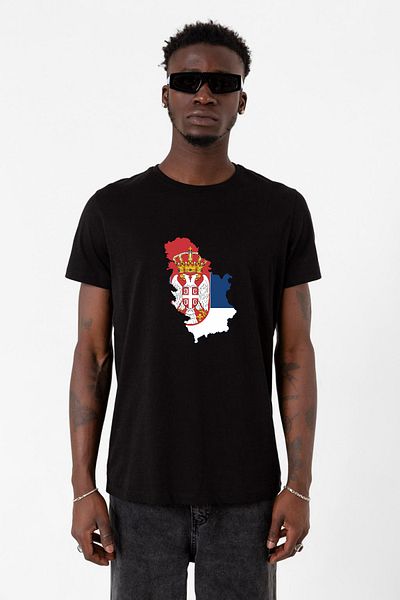 Tshirthane Euro 24 Serbia Μαύρο ανδρικό μπλουζάκι