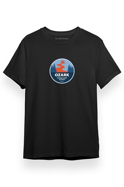Tshirthane Ανδρικό μπλουζάκι Ozark National Scenic Riverways μαύρο κοντομάνικο