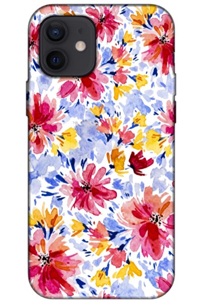 Dara Aksesuar حافظة سيليكون متوافقة مع هاتف Apple iPhone 12 Pro Spring Flower...