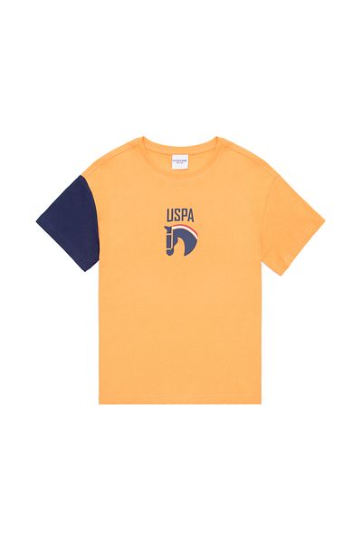 U.S. Polo Assn. Tricou portocaliu pentru copii cu gât crew 50266033 -vr051