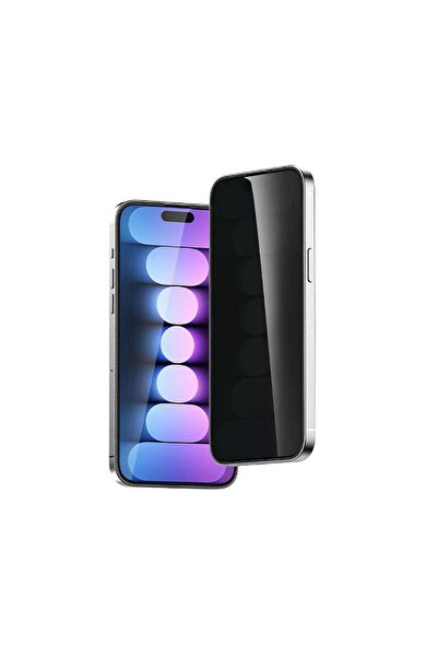 Zebana Apple iPhone 14 Pro Max Uyumlu Tam Kaplayan Hayalet Ekran Koruyucu Siyah