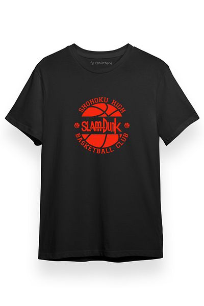 Tshirthane Slam Dunk Sohohoku High Basketball Club Logo Μαύρο κοντομάνικο ανδρικό μπλουζάκι