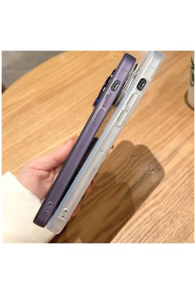 Pro Aksesuar Samsung Galaxy S23 FE Uyumlu Kılıf Kamera Lens Korumalı Işıltılı Silikon Kılıf Derin Mor