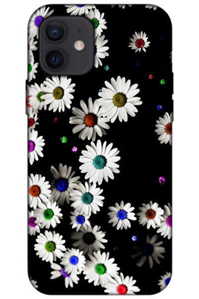 Zebana حافظة سيليكون متوافقة مع هاتف Apple iPhone 12 Pro Daisy V1 (مطبوعة)