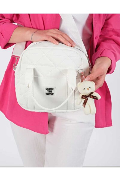 Skygo BEYAZ KADIN KAPİTONE KOL VE OMUZ ÇANASI AYICIK ANAHTARLIK HEDİYELİ