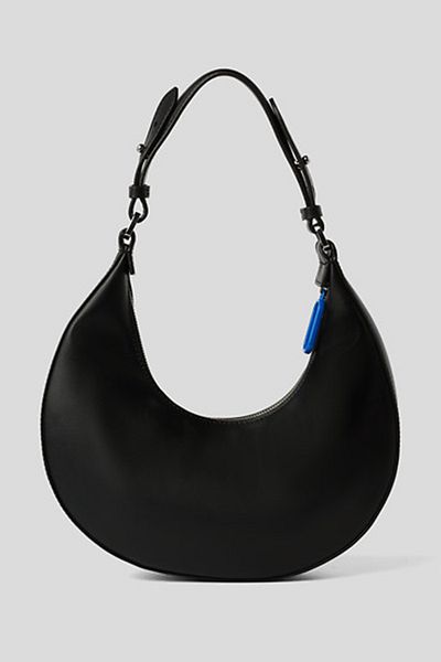 Karl Lagerfeld Tech Leather Sm Halfmoon Shb J101 Black