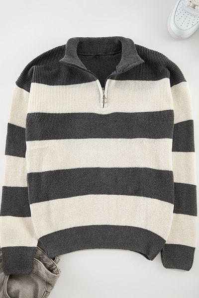 Edit by Trendyol Antracitový Slim Fit pletený svetr - Tmnaw25Kz00062